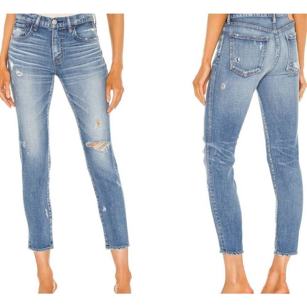 Moussy Gleedsville distressed Skinny in Light Blue size 26